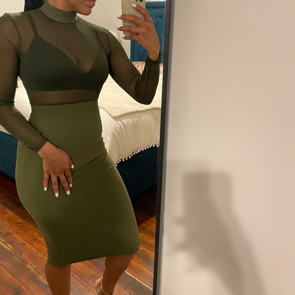 Missguided Mesh Midi Dress